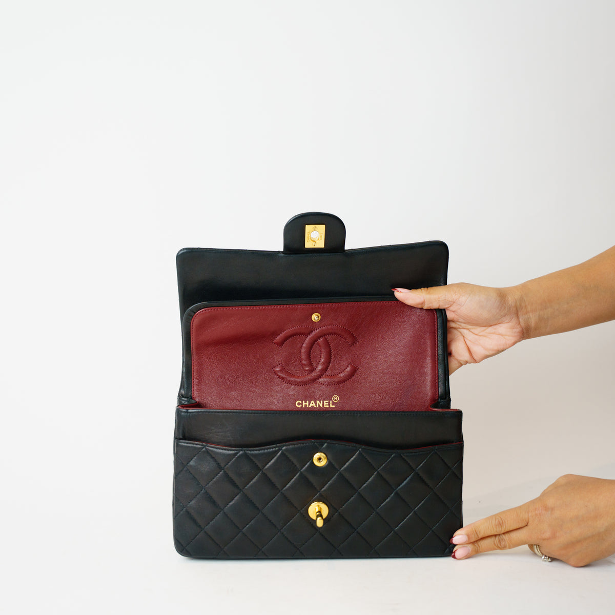 Chanel Medium Classic Flap in Black Lambskin with 24K Gold Hardware 201026X01