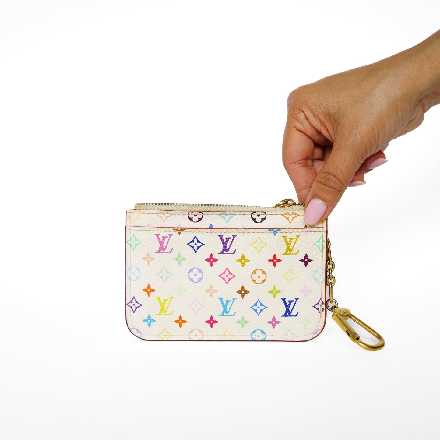 Louis Vuitton Key Pouch X Takashi Murakami in White Multicolor 191125B20