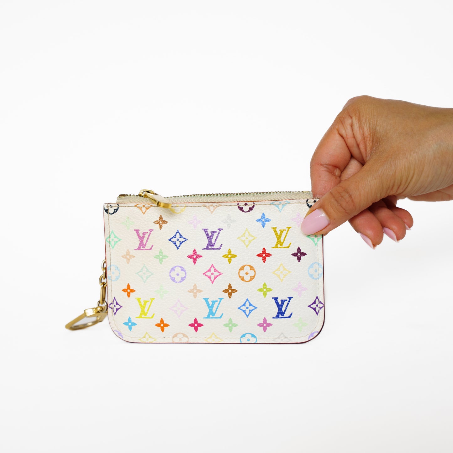 Louis Vuitton Key Pouch X Takashi Murakami in White Multicolor 191125B20