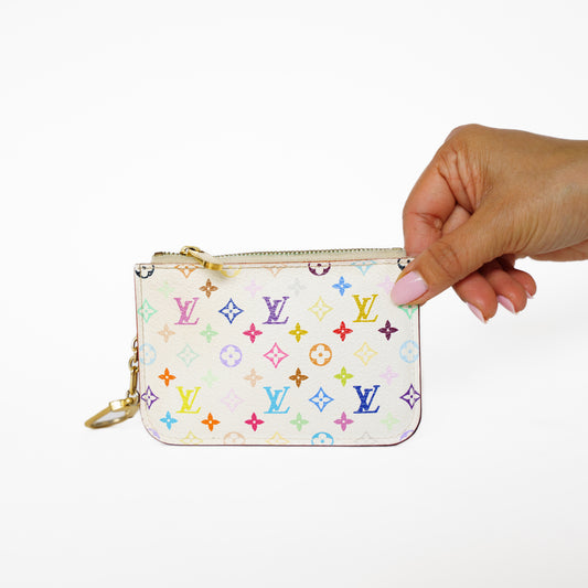 Louis Vuitton Key Pouch X Takashi Murakami in White Multicolor 191125B20