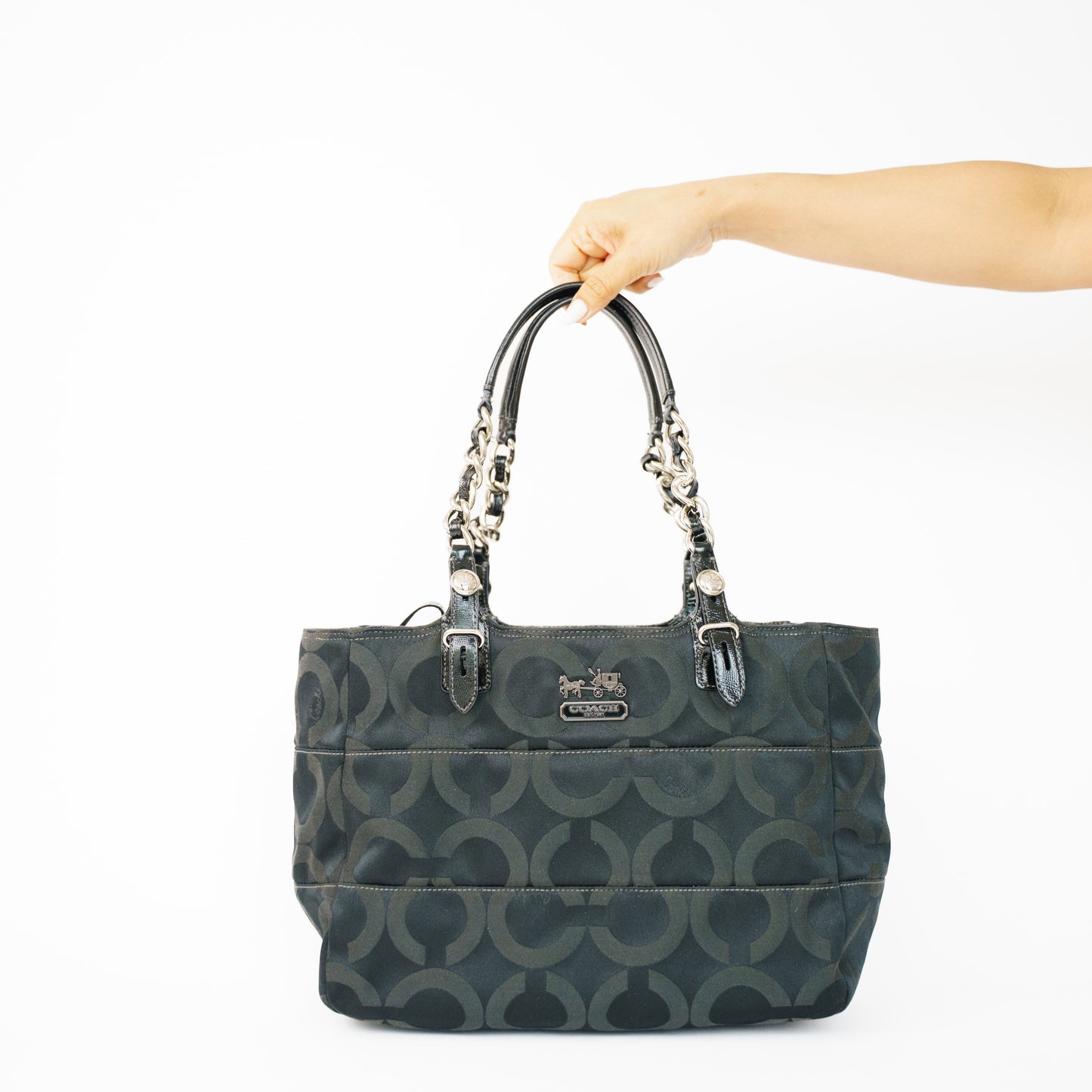 Coach Black Canvas Shoulder Bag 210526G04