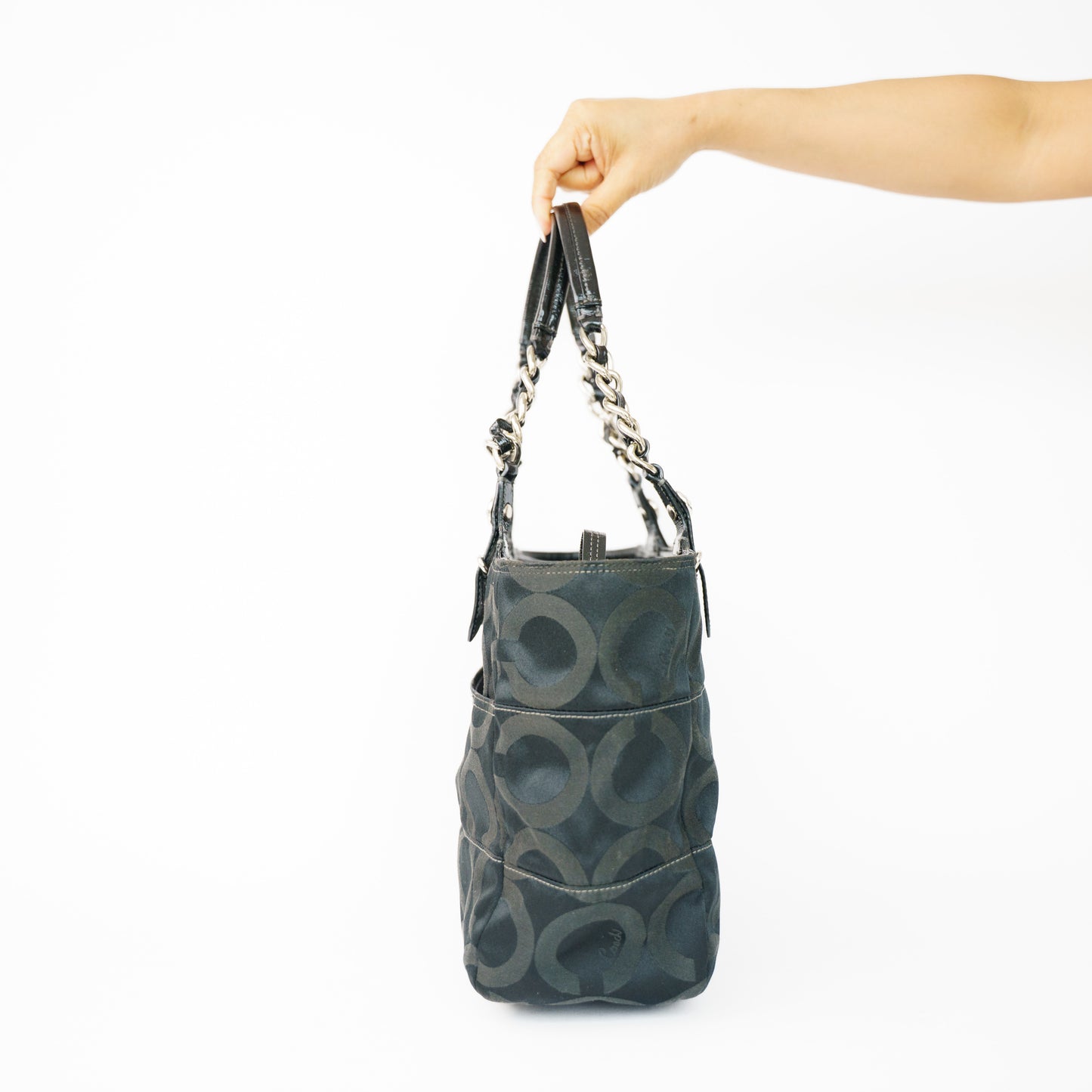 Coach Black Canvas Shoulder Bag 210526G04
