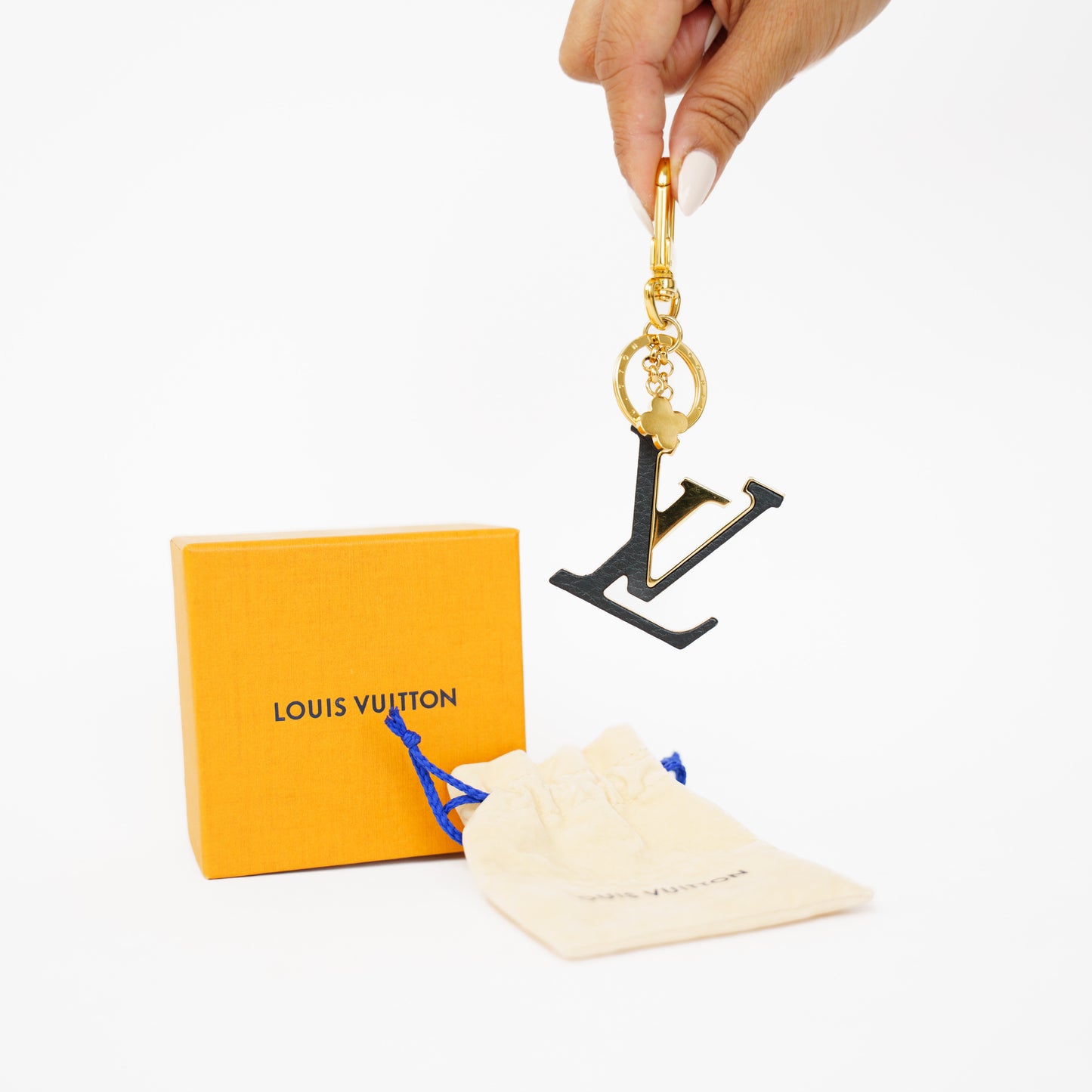 Louis Vuitton LV Initial Bag Charm Black and Gold 210526G07