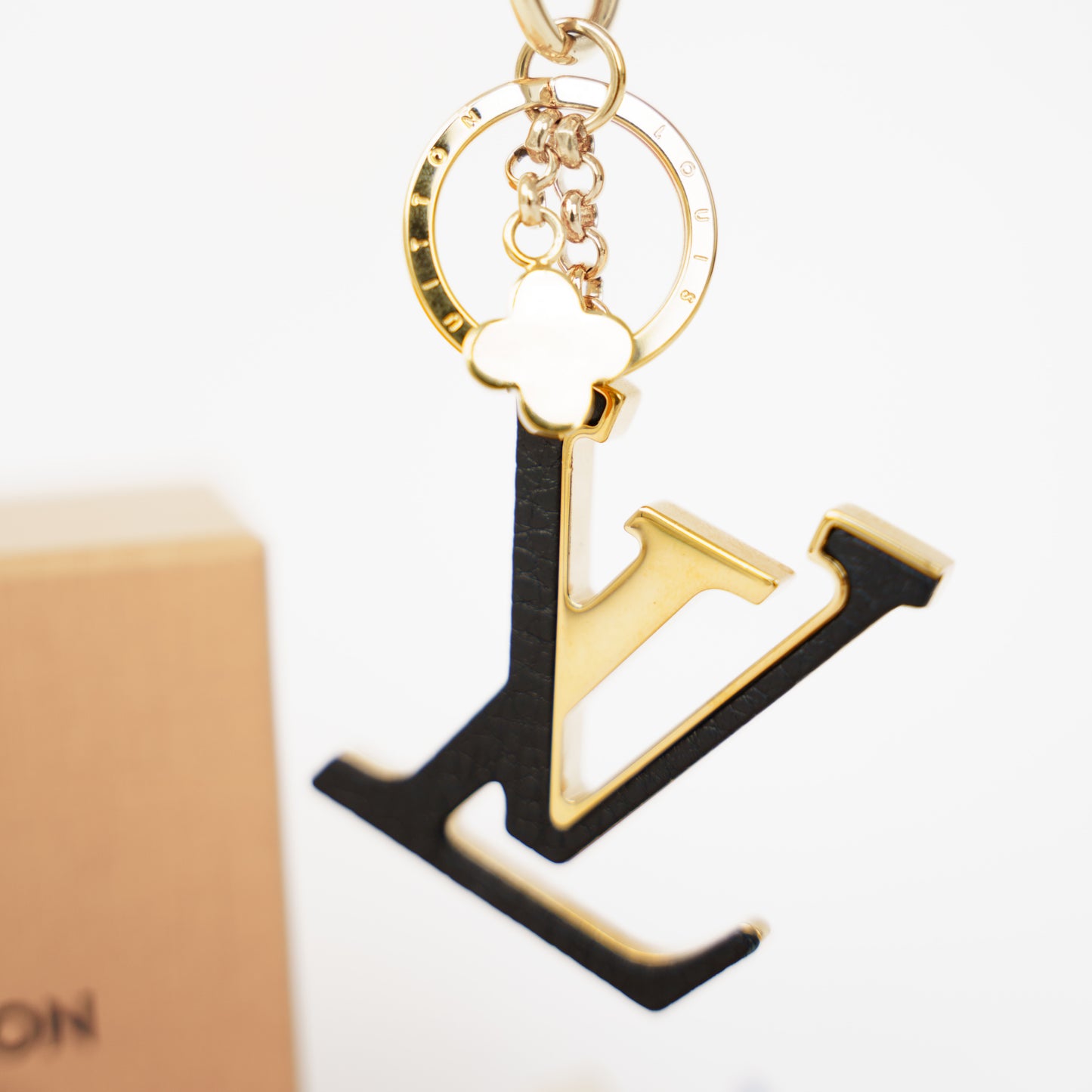 Louis Vuitton LV Initial Bag Charm Black and Gold 210526G07