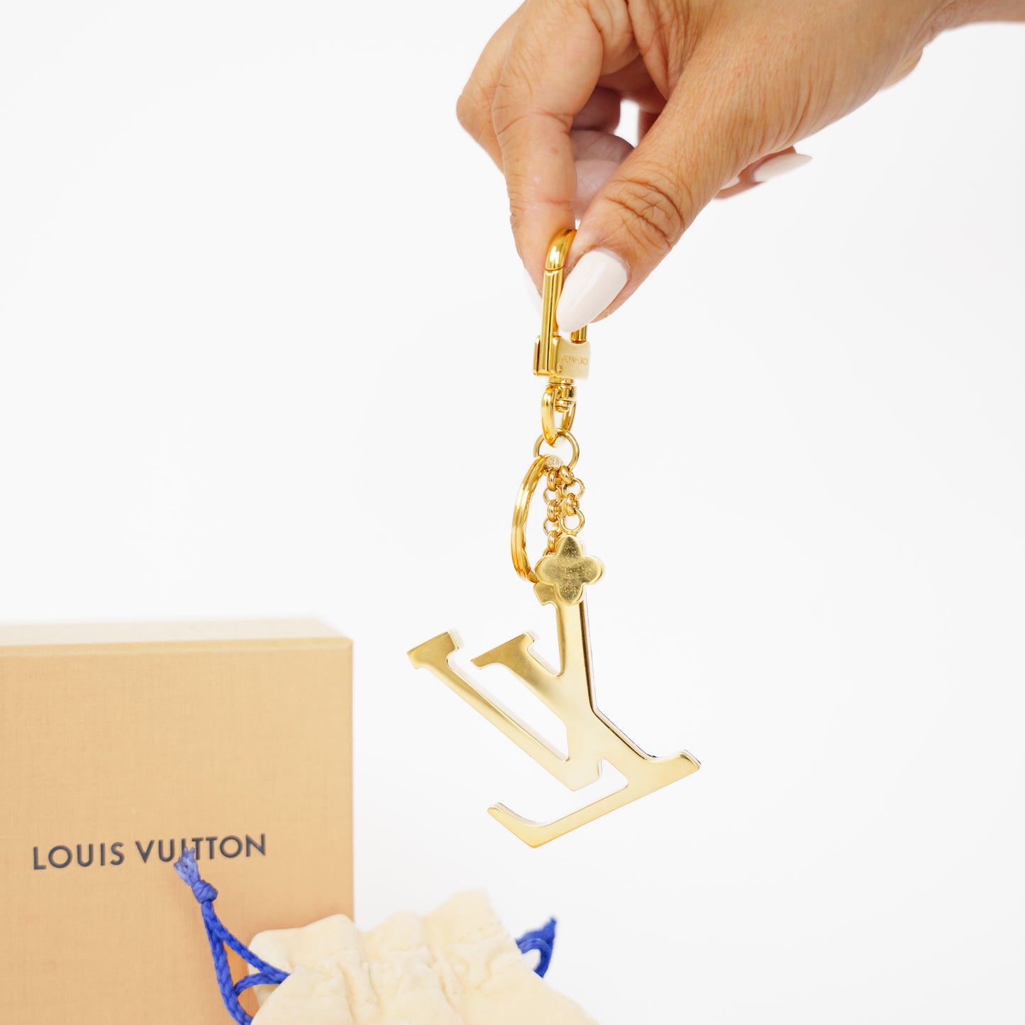 Louis Vuitton LV Initial Bag Charm Black and Gold 210526G07