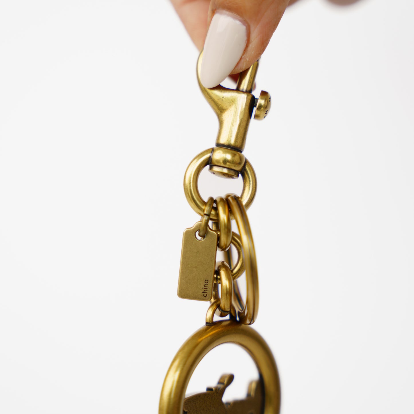 Coach Horse and Carriage Valet Bag Charm Key Chain in Brass 210526G09