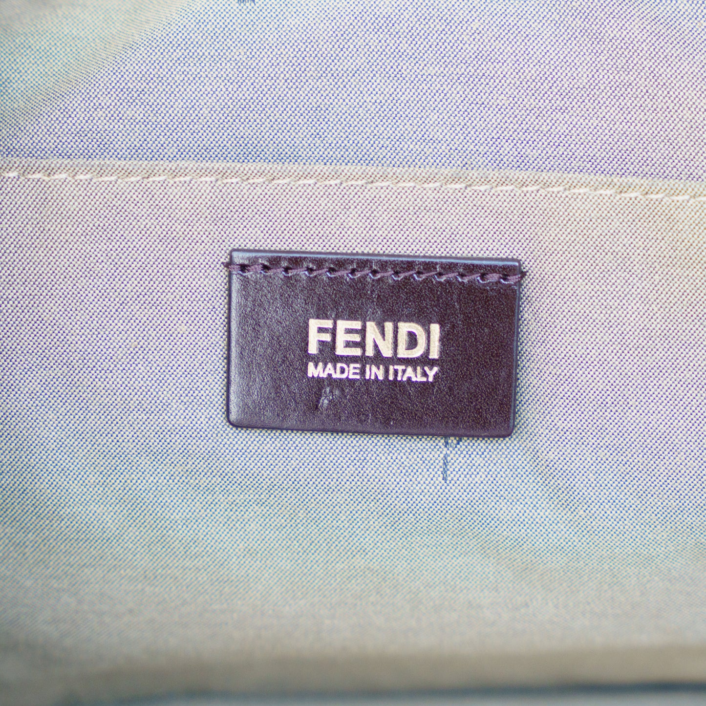 Fendi  Zucchino Tote Bag with Green Leather Trim 210526G15