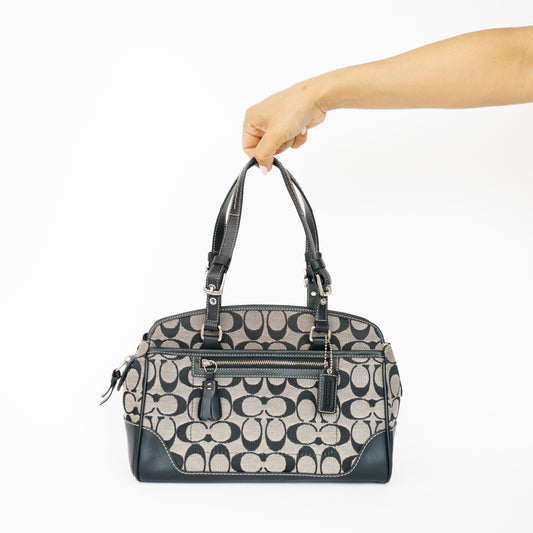 Coach Black Signature Handbag Two Way 210526N05