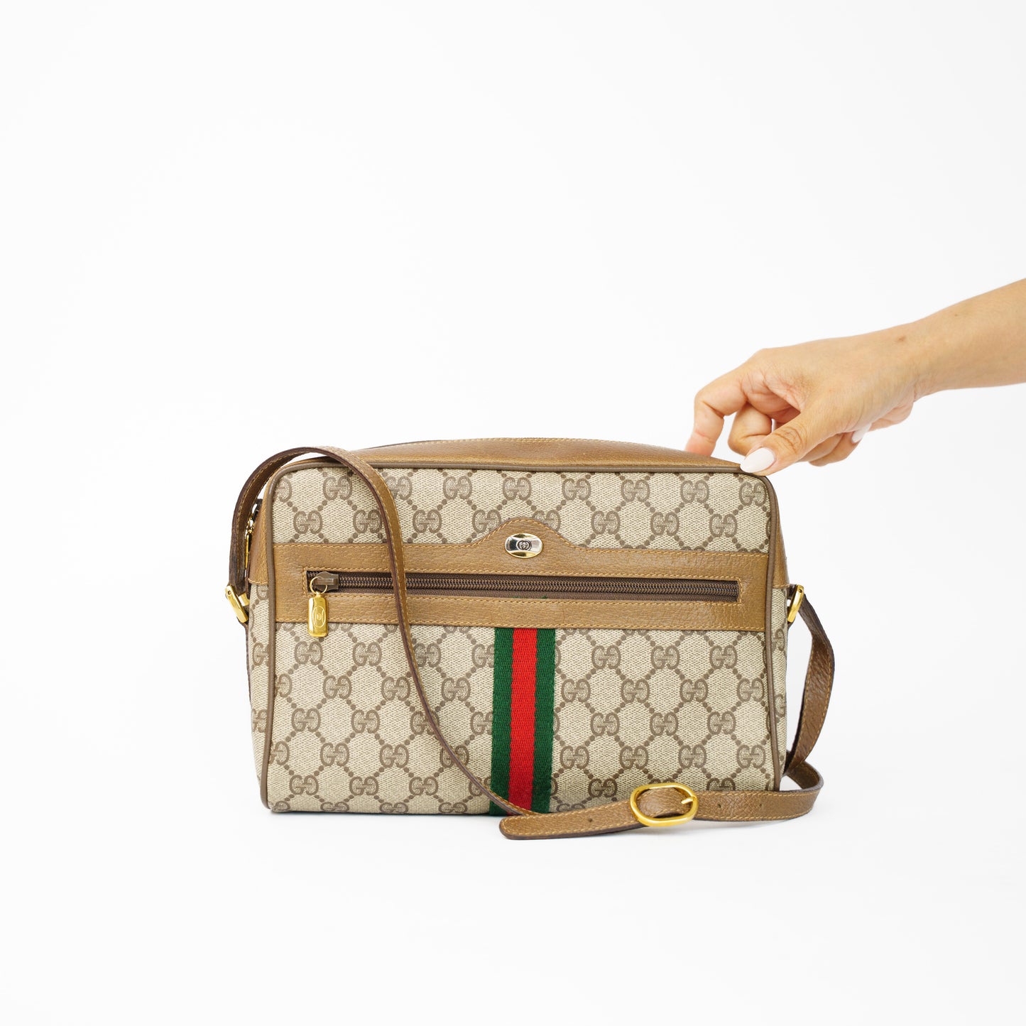 Gucci Beige GG Supreme Canvas Shoulder Crossbody Bag 210526A09