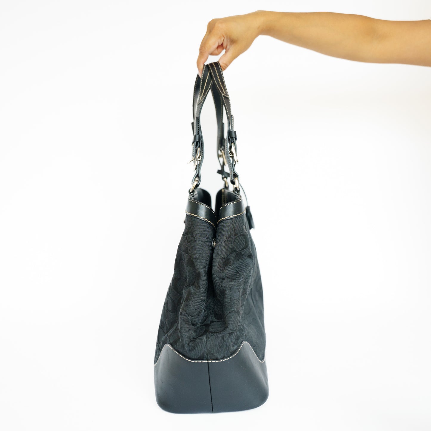 Coach Signature Tote Bag in Black 290726S03