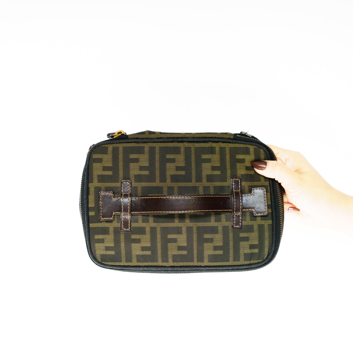 Fendi Brown Zucca Vanity Bag