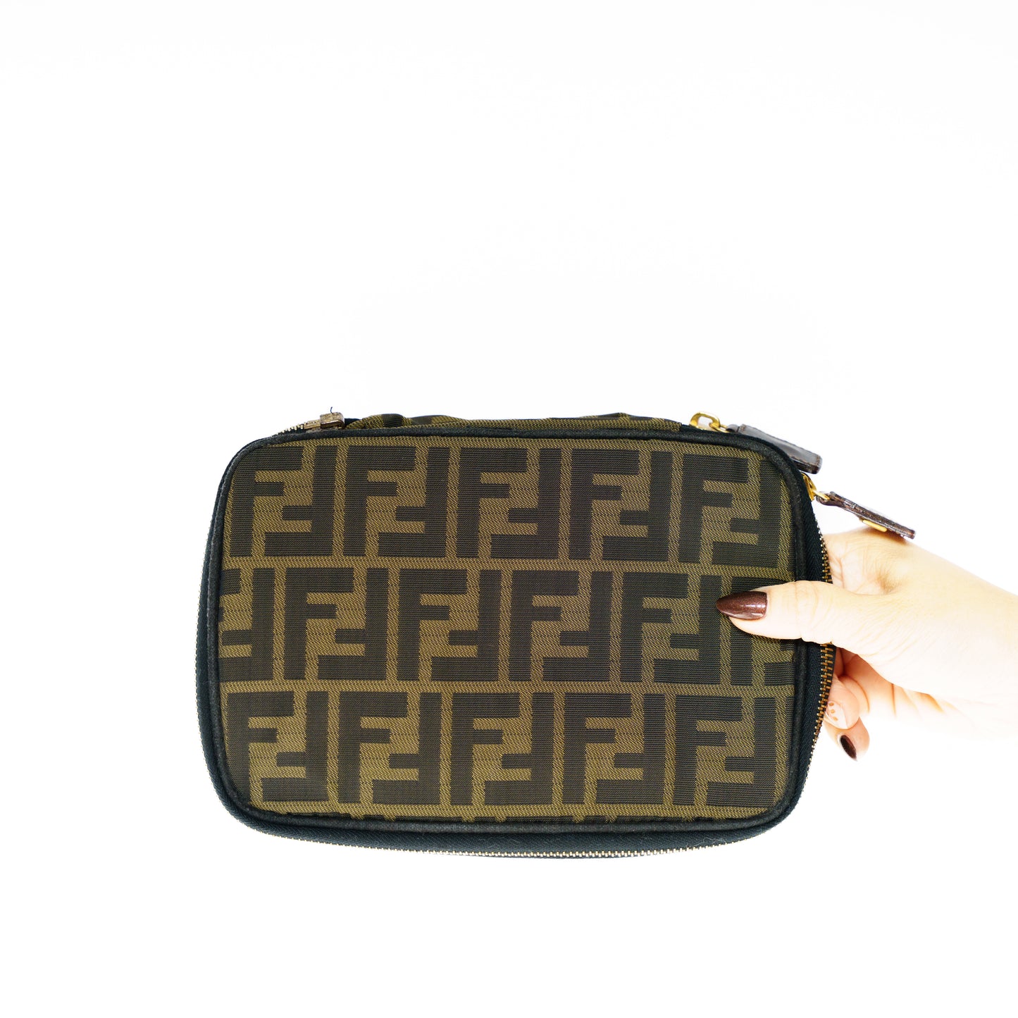 Fendi Brown Zucca Vanity Bag