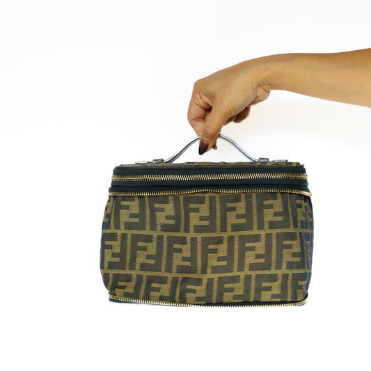 Fendi Brown Zucca Vanity Bag