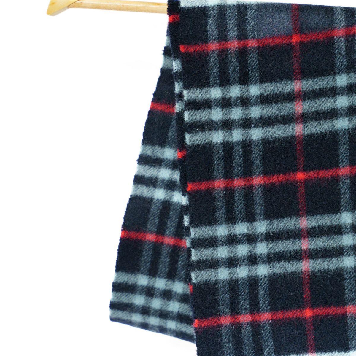 Burberry Cashmere Navy Blue Check Scarf 221025B180