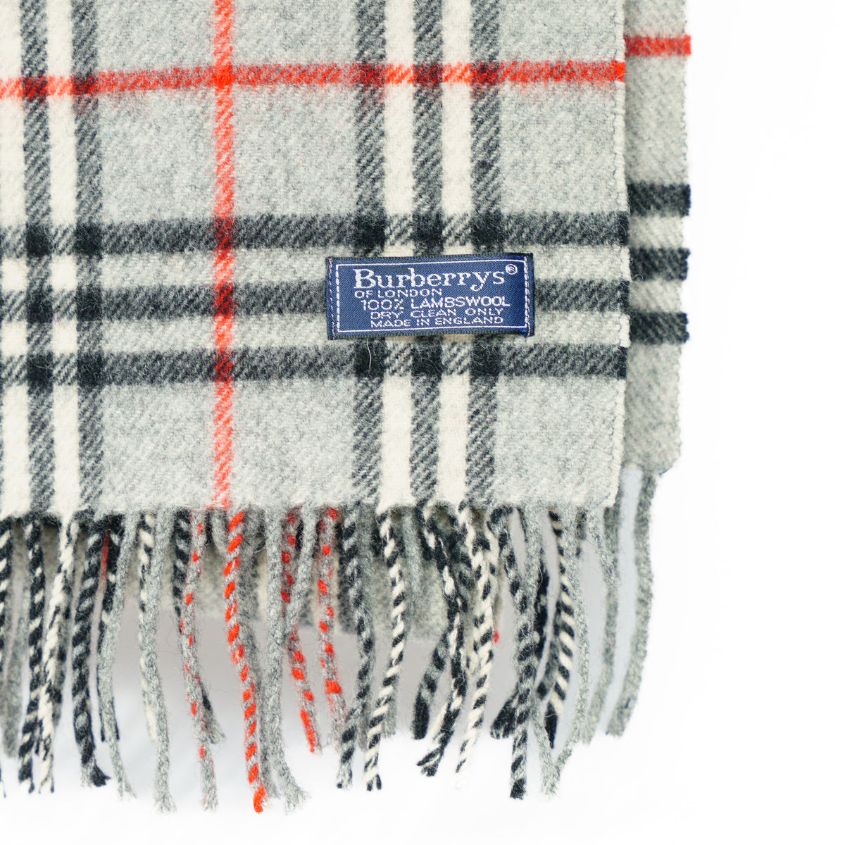 Burberry Lambswool Grey Check Scarf 221025B190