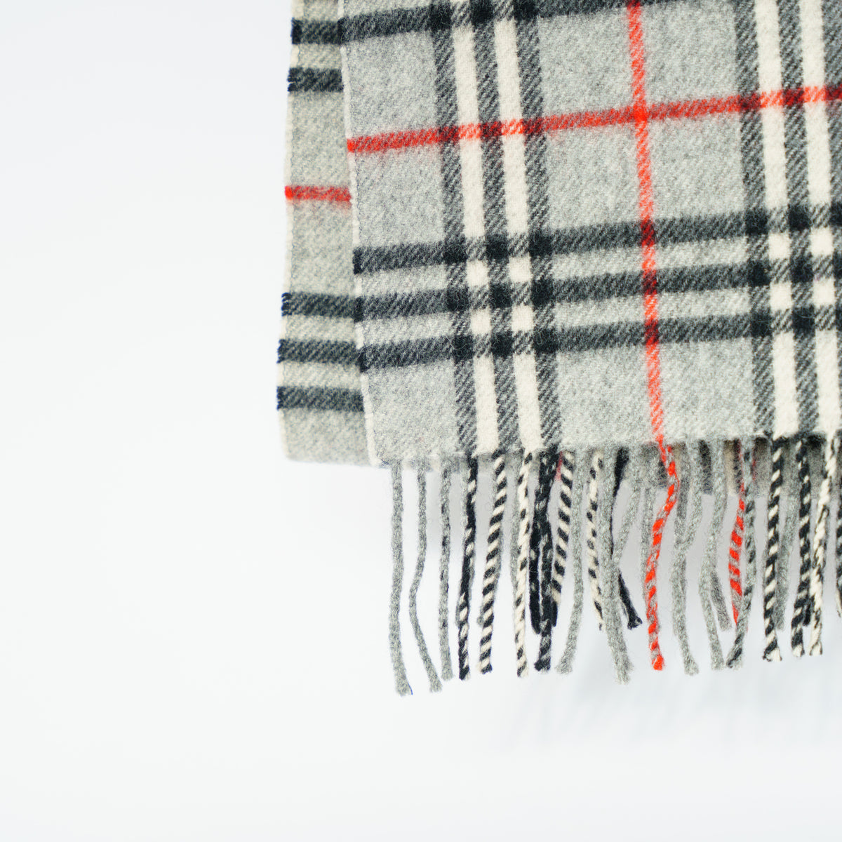 Burberry Lambswool Grey Check Scarf 221025B190