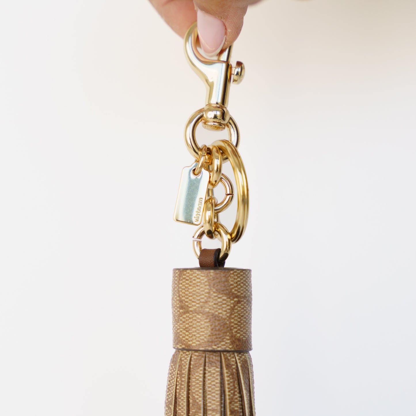 Coach Tassel Bag Charm In Signature Canvas 230426B16