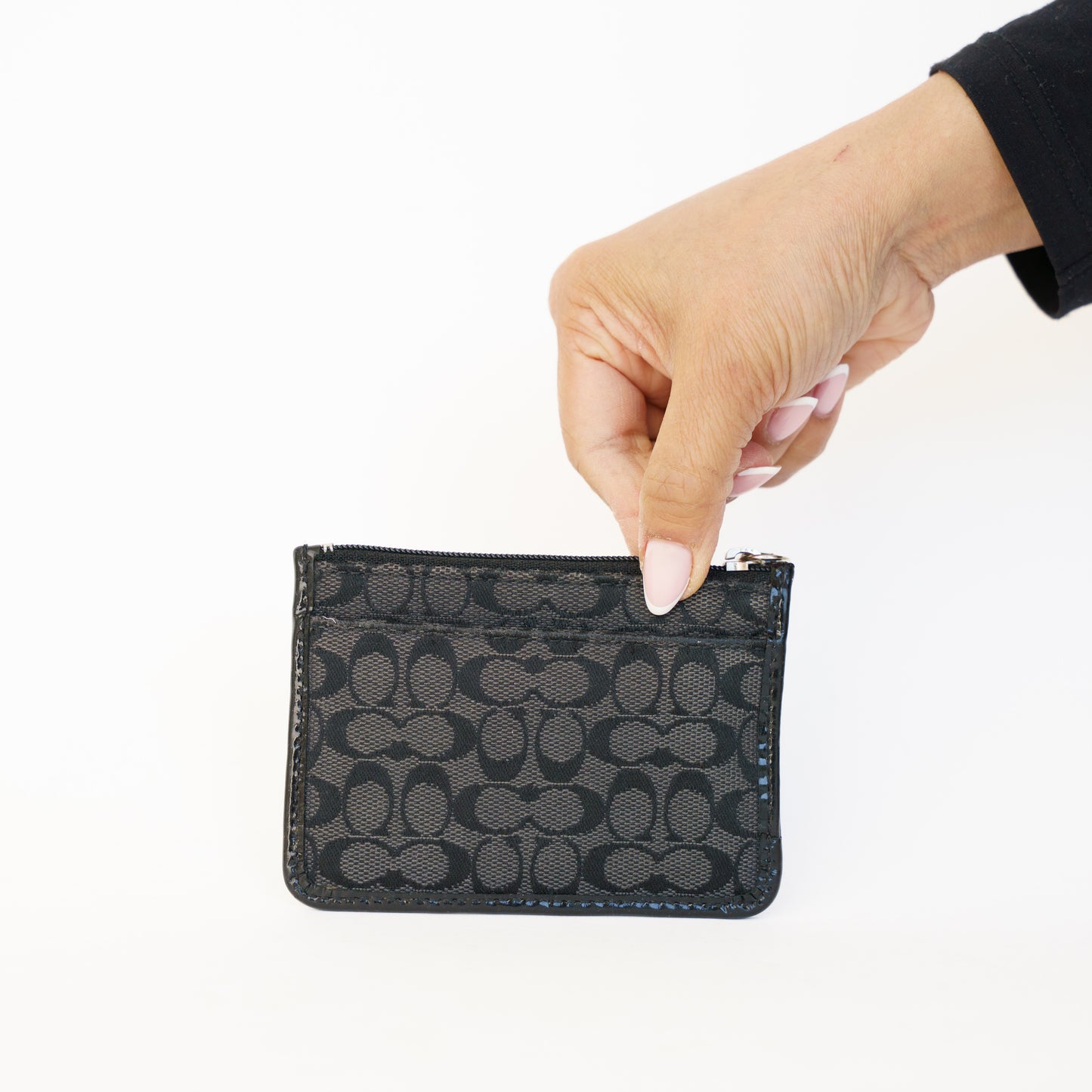 Coach Key Pouch in Black Canvas 230426A14