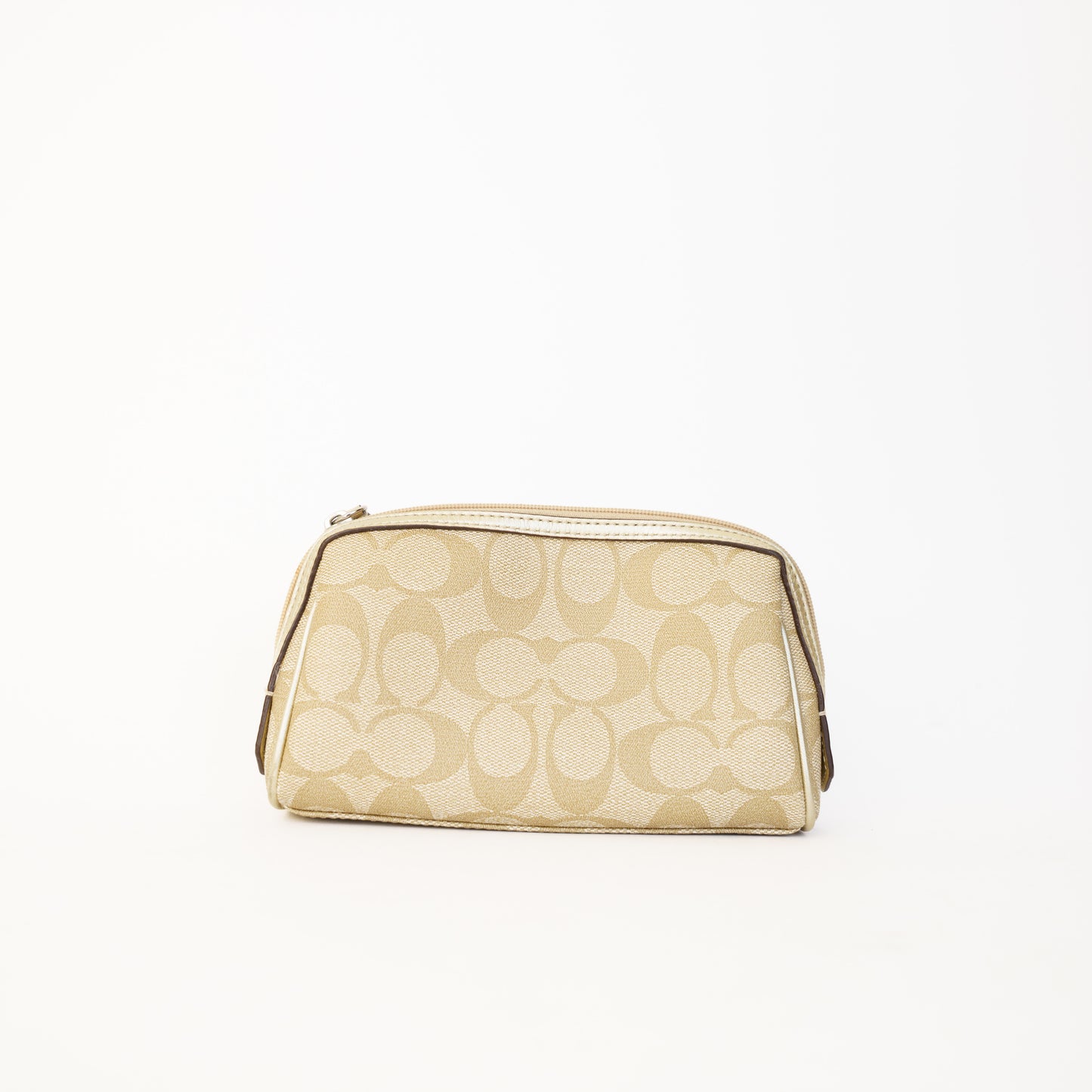 Coach Cosmetic Pouch Light Gold Leather Trim 230426A04