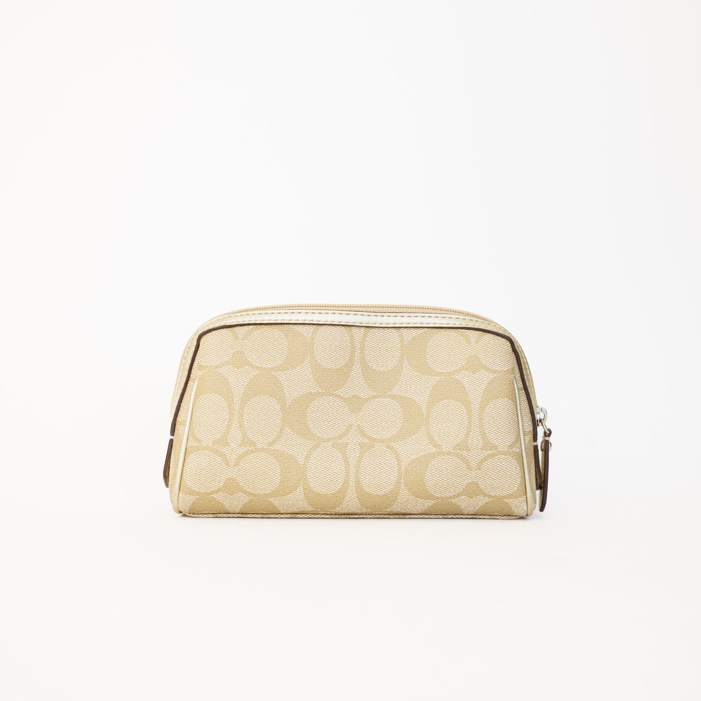 Coach Cosmetic Pouch Light Gold Leather Trim 230426A04