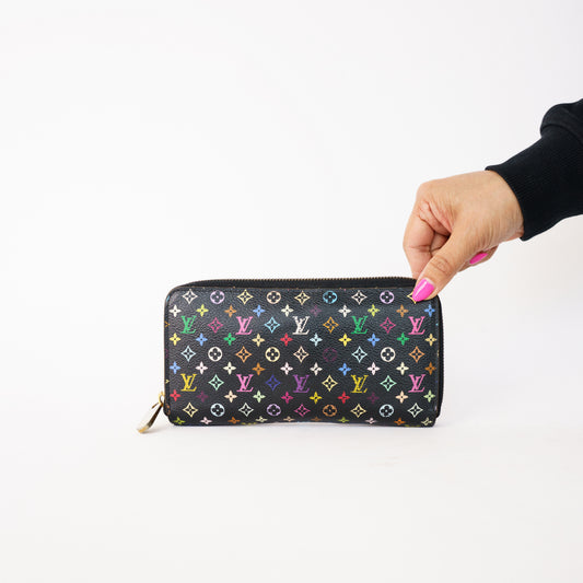 Louis Vuitton Zippy Wallet X Takashi Murakami in Multicolor Noir 260226X02