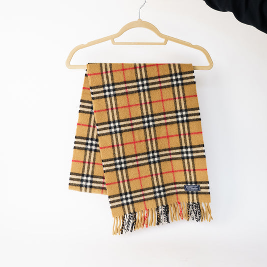 Burberry Lambswool Beige Check Scarf 260226G11