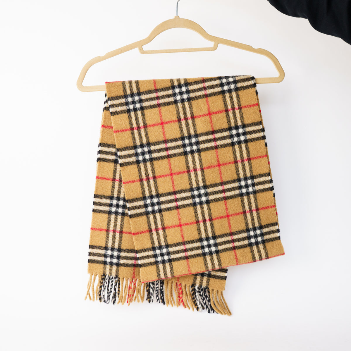 Burberry Lambswool Beige Check Scarf 260226G11