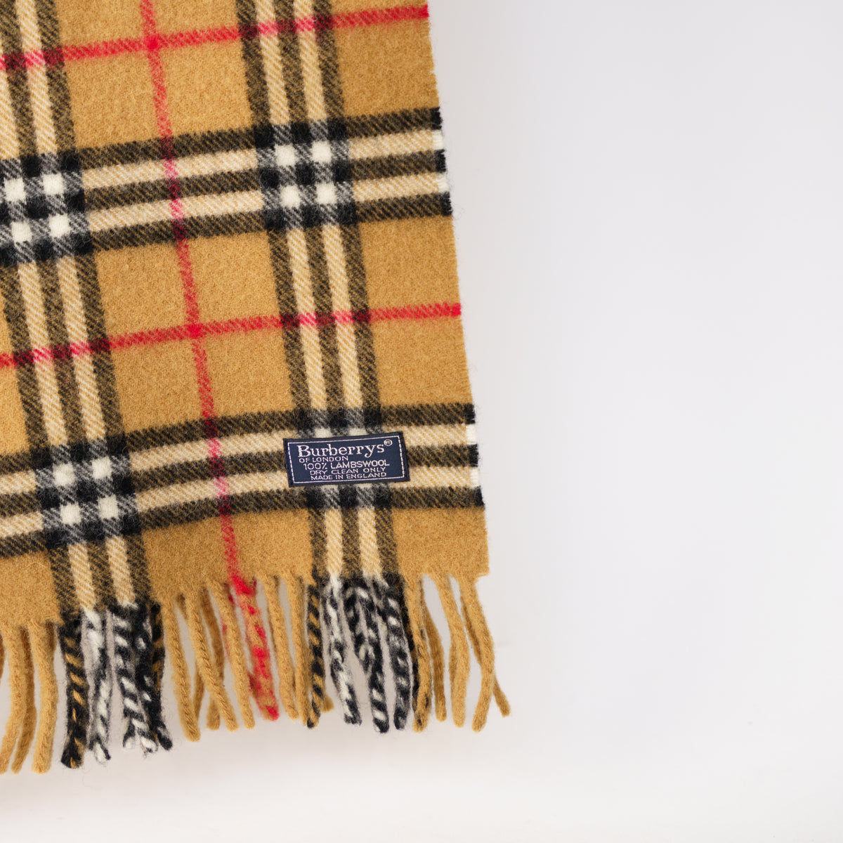 Burberry Lambswool Beige Check Scarf 260226G11