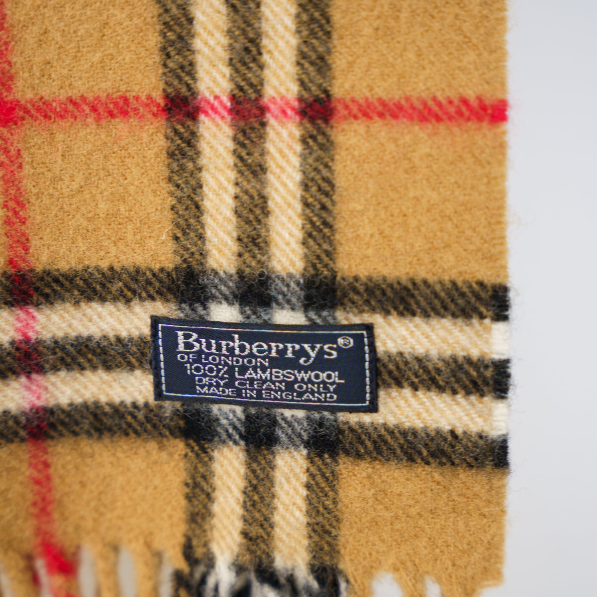 Burberry Lambswool Beige Check Scarf 260226G11