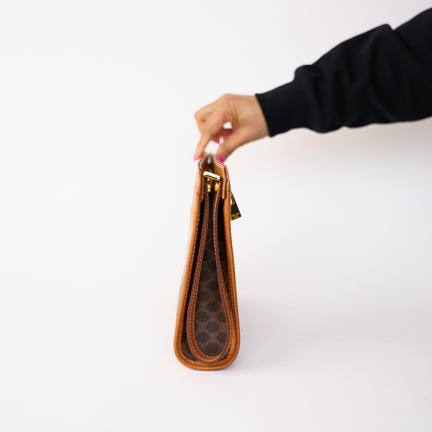Celine Brown Macadam Toiletry Pouch Clutch 260226C06