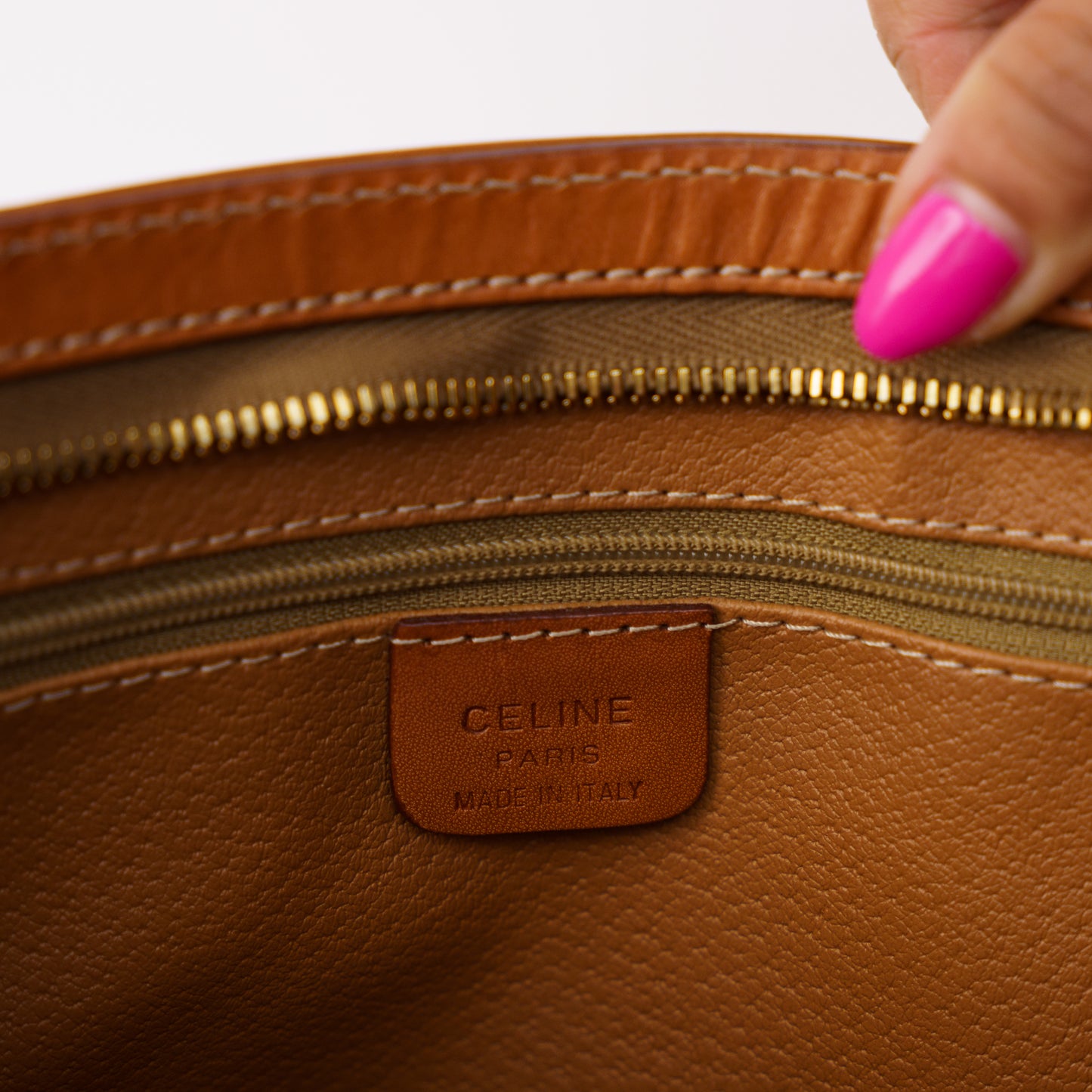 Celine Brown Macadam Toiletry Pouch Clutch 260226C06