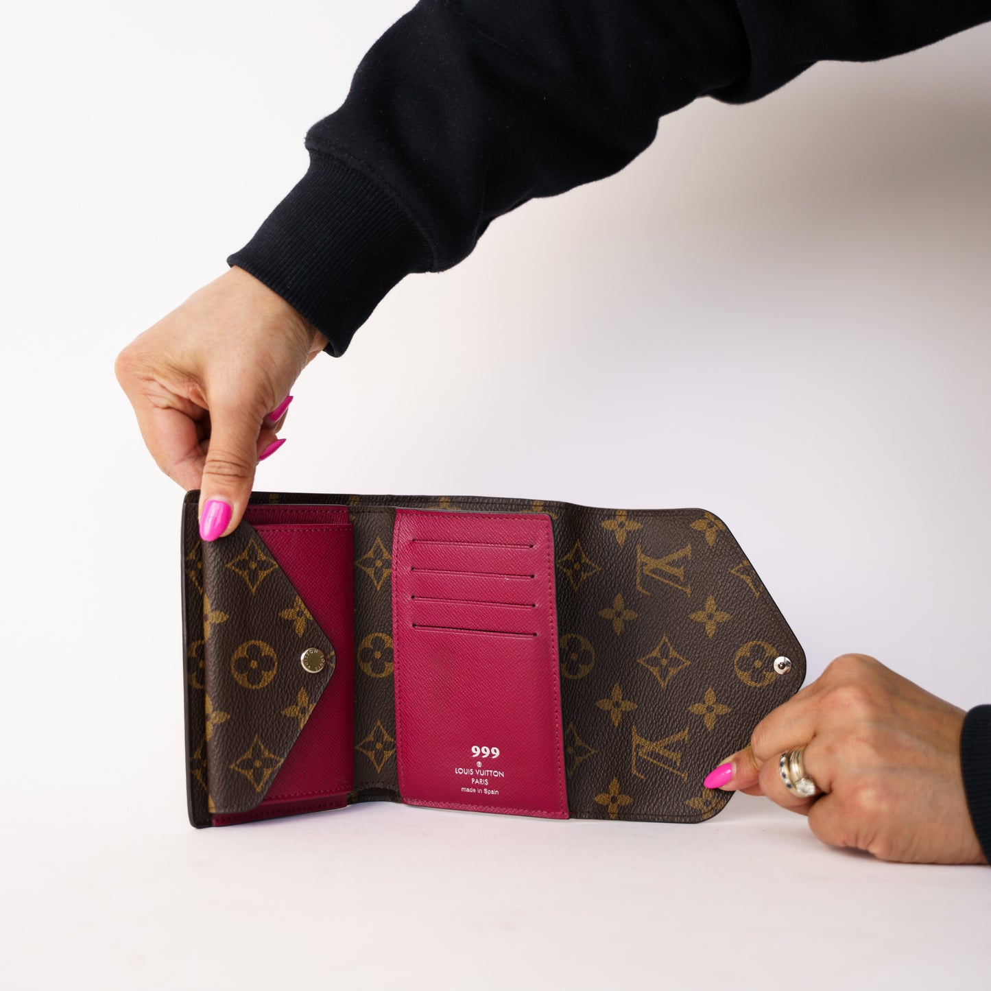 Louis Vuitton Marie Lou Compact Wallet in Monogram 999 Initials 260226G16