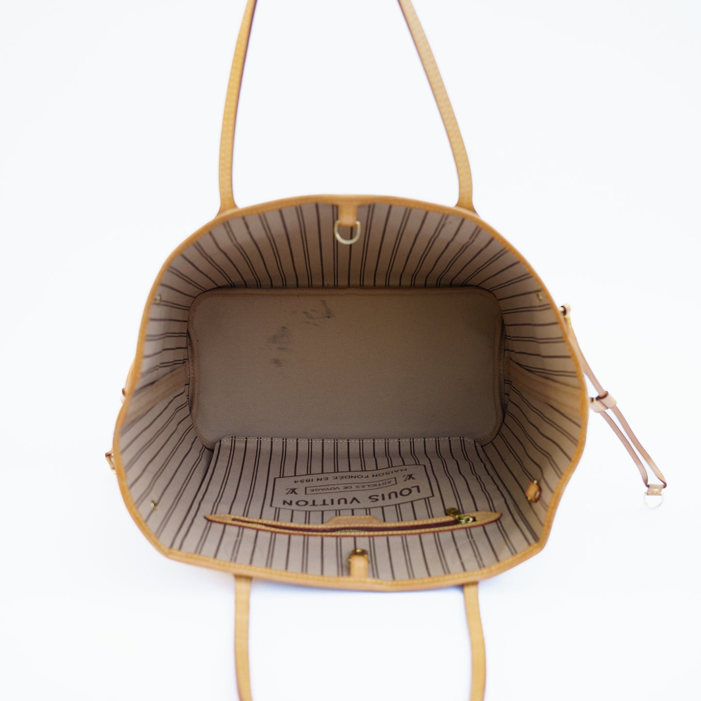 Louis Vuitton Neverfull MM Monogram Beige Interior
