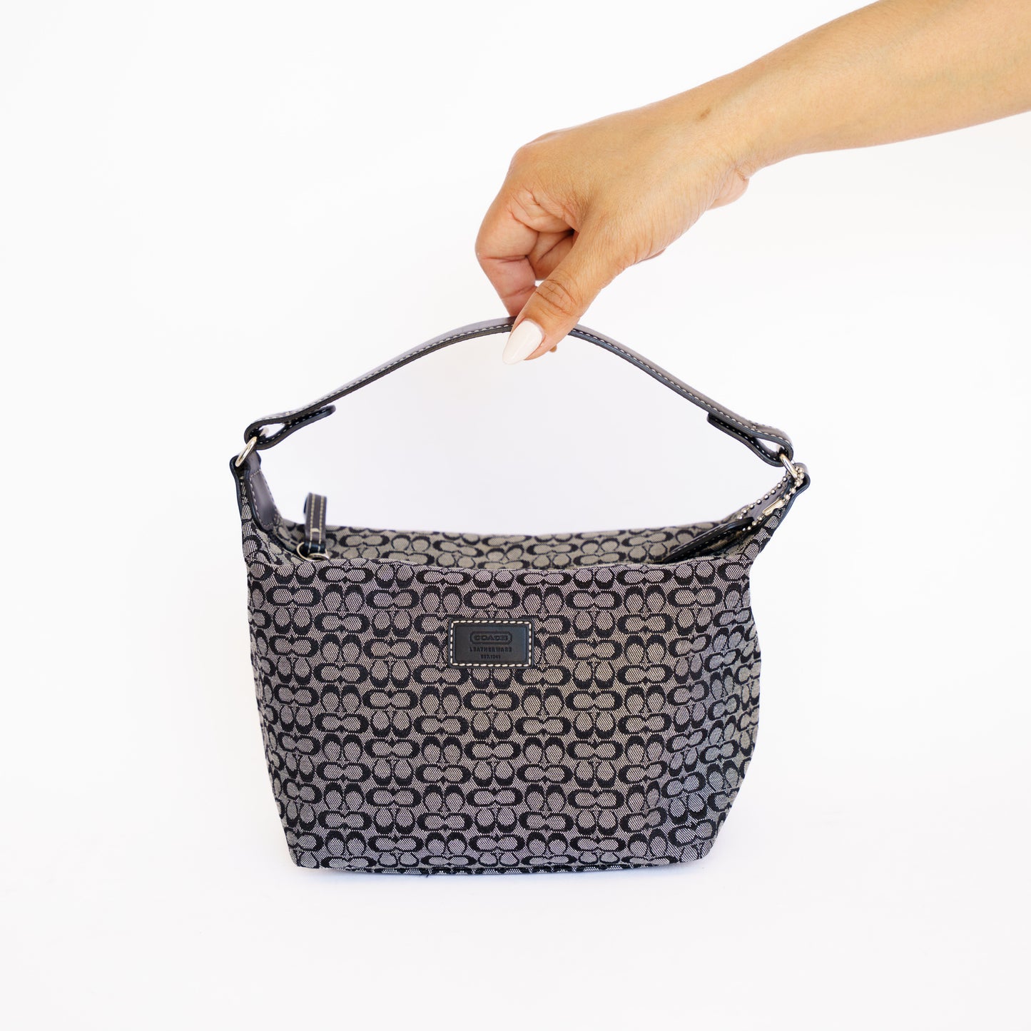 Coach Mini Soulder Bag in Black Signature Canvas 280526S16