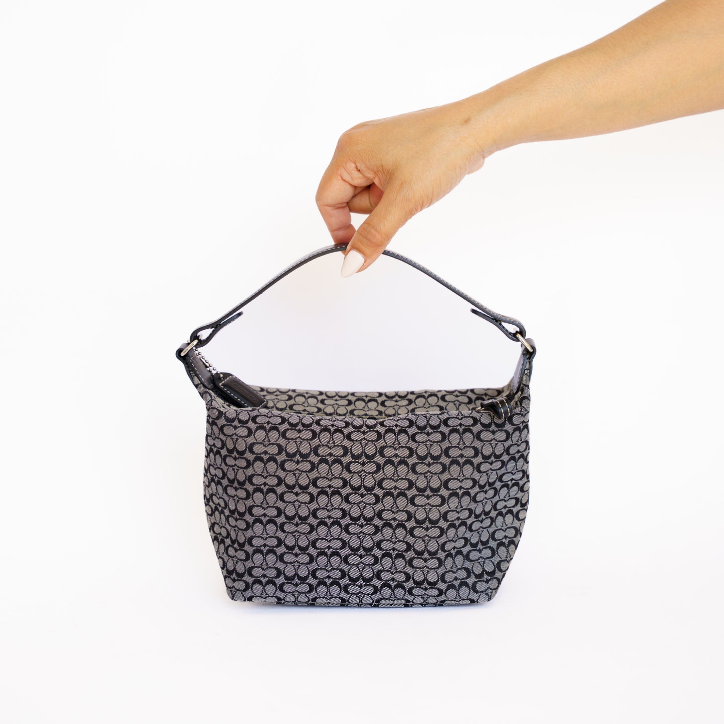 Coach Mini Soulder Bag in Black Signature Canvas 280526S16