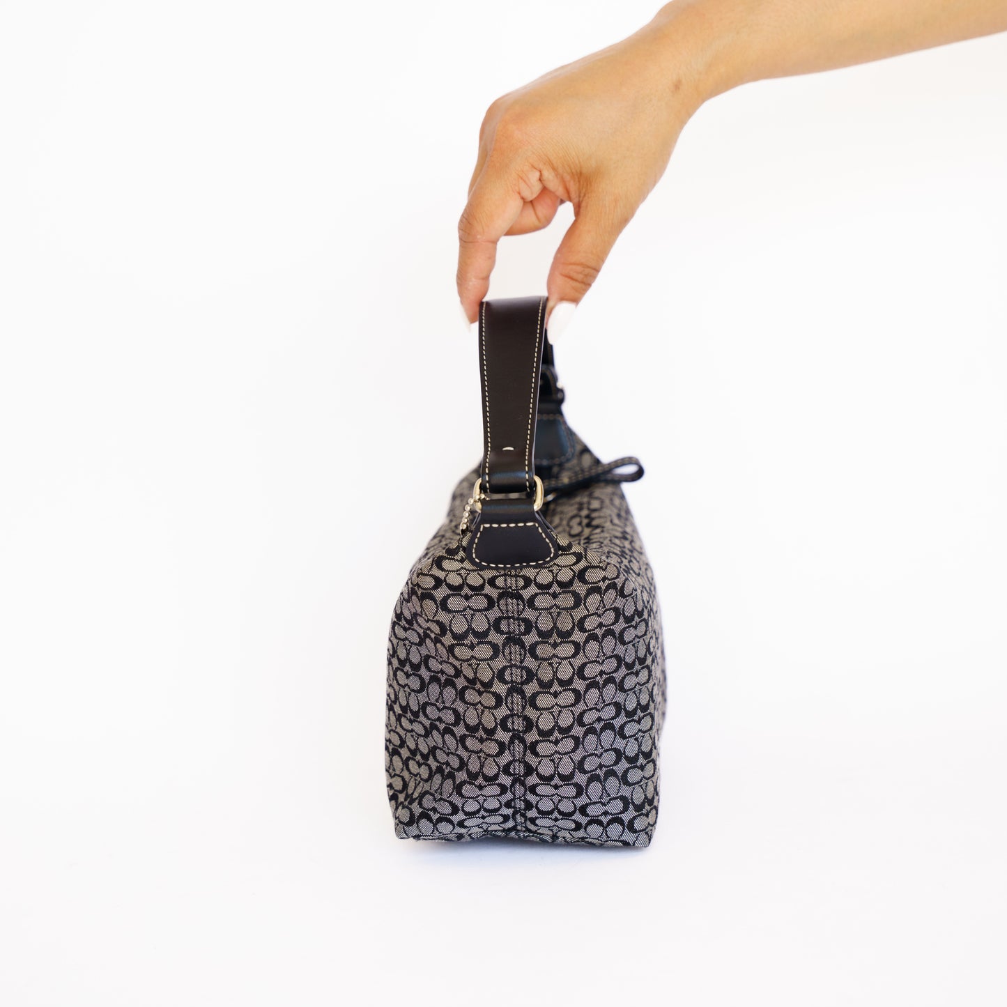 Coach Mini Soulder Bag in Black Signature Canvas 280526S16