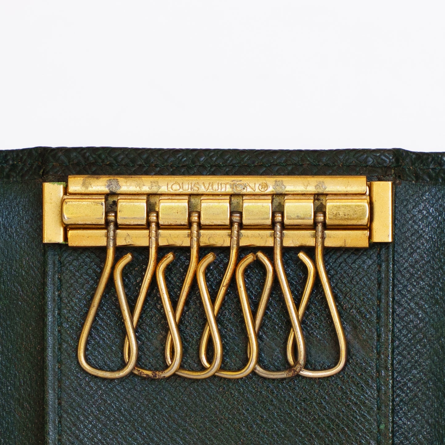 Louis Vuitton 6 Key Holder in Green Taiga Leather 280526S10