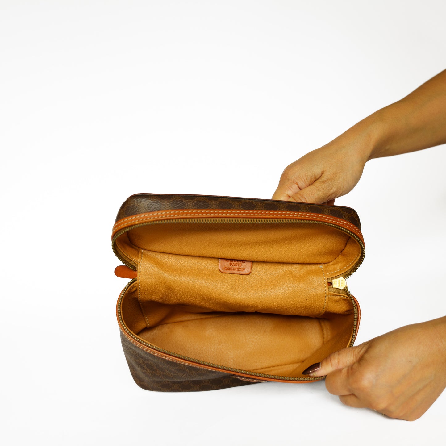 Celine Vanity Bag in Brown Macadam