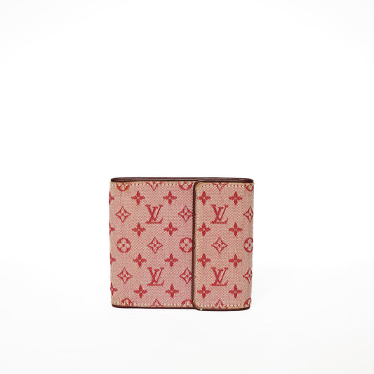 Louis Vuitton Trifold Wallet in Cherry Red Mini Lin