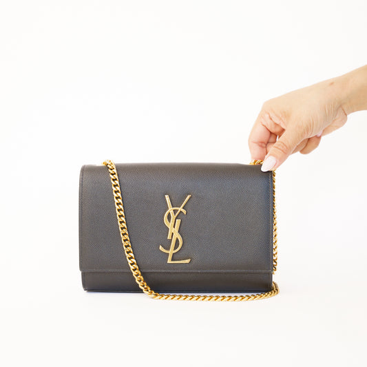YSL Kate Small Bag in Grain Poudre Embossed Leather 300426B17
