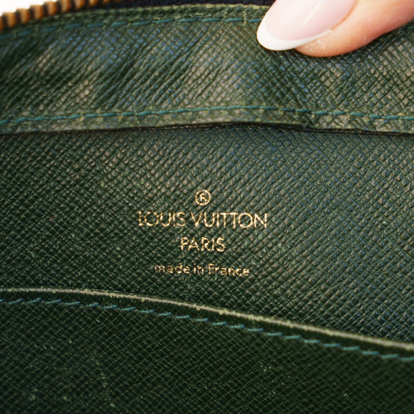Louis Vuitton Orsay Clutch in Green Taiga Leather 300426B16