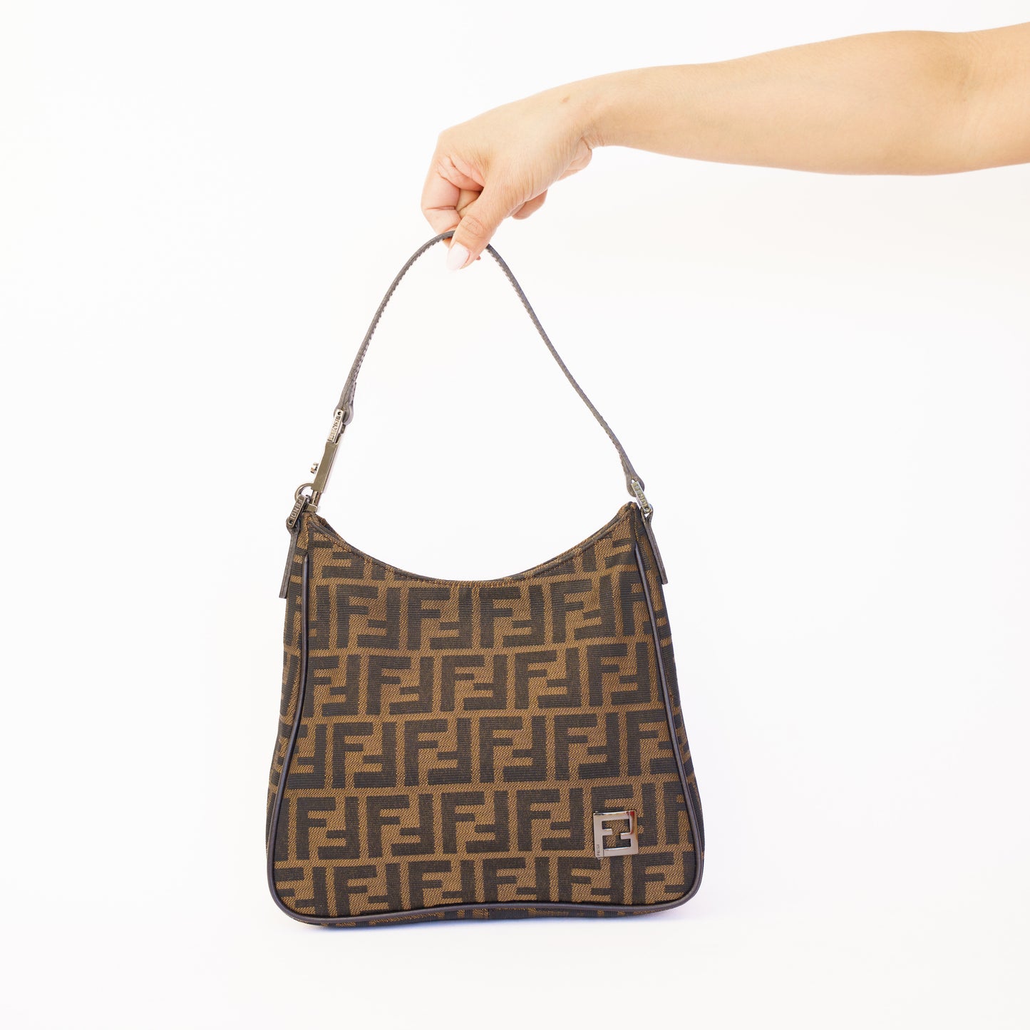 Fendi Zucca Shoulder Bag Brown Canvas 300426B03