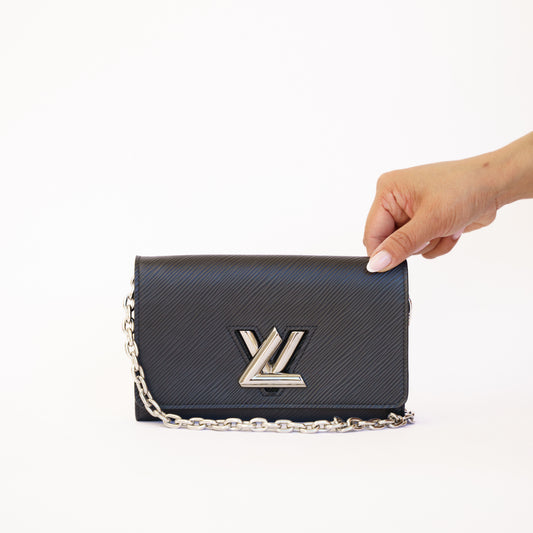 Louis Vuitton Twist Wallet on Chain WOC Black Epi Leather 300426B09