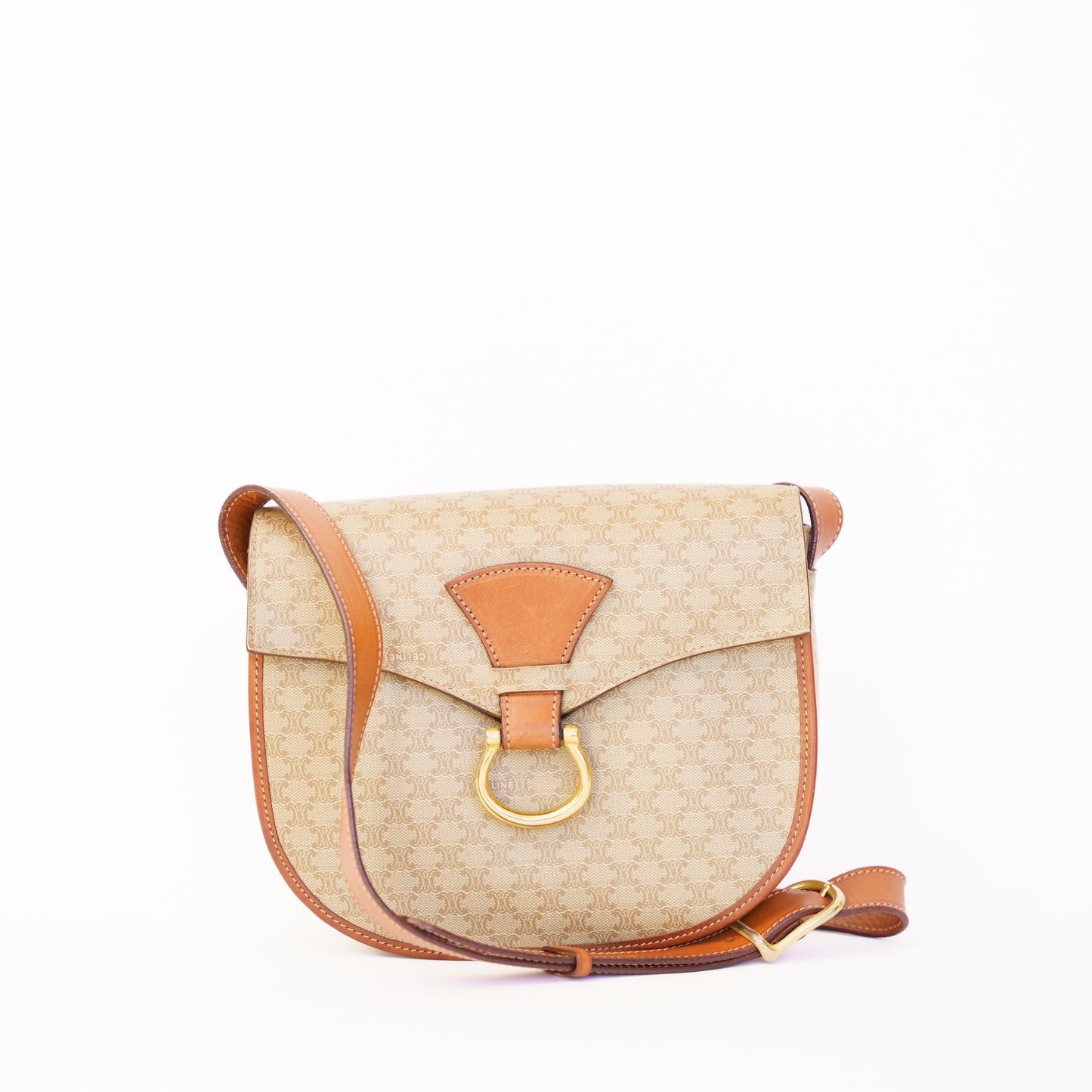 Celine Macadam Horsebit Shoulder Bag 300426B12