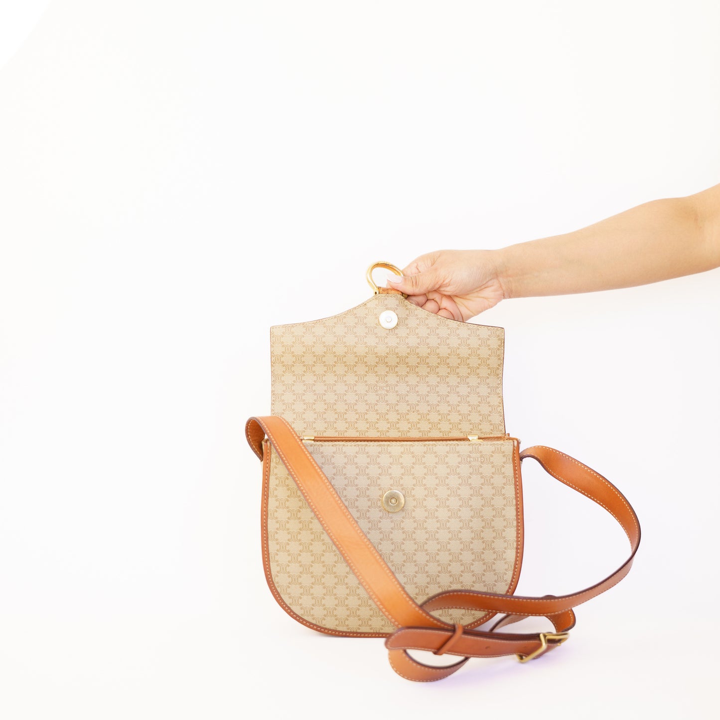 Celine Macadam Horsebit Shoulder Bag 300426B12