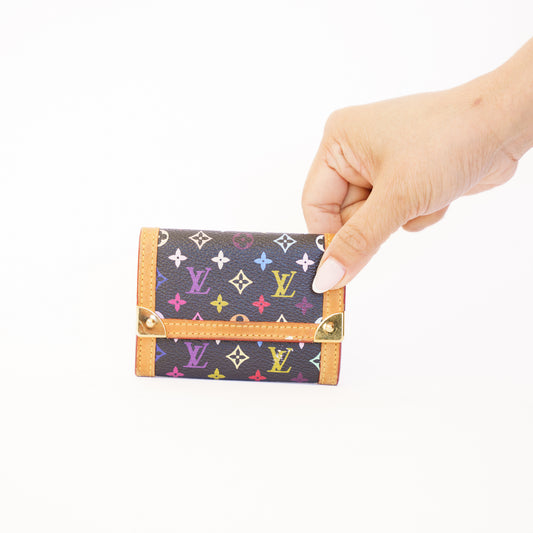Louis Vuitton Coin Purse in Black Multicolore 300426B25