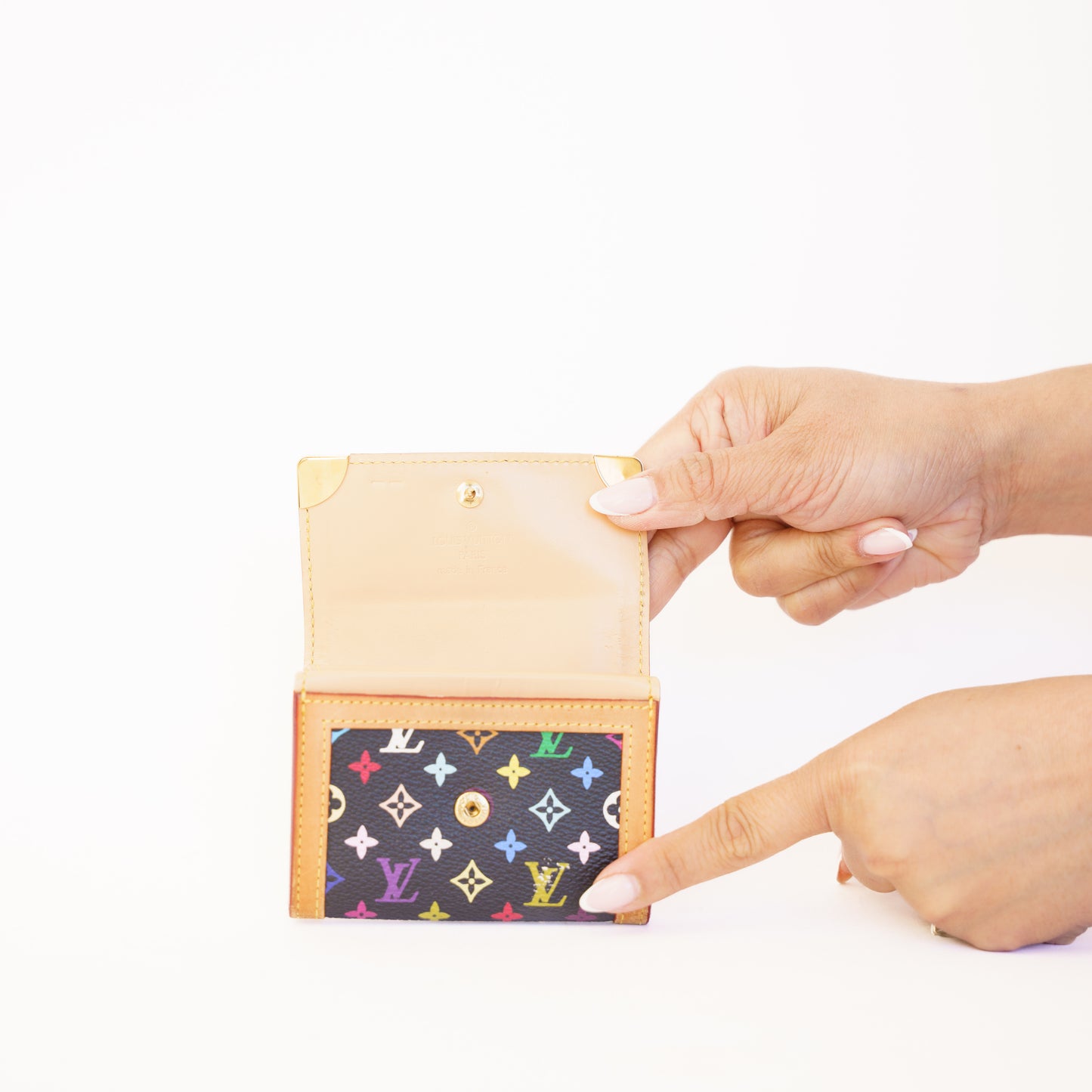 Louis Vuitton Coin Purse in Black Multicolore 300426B25