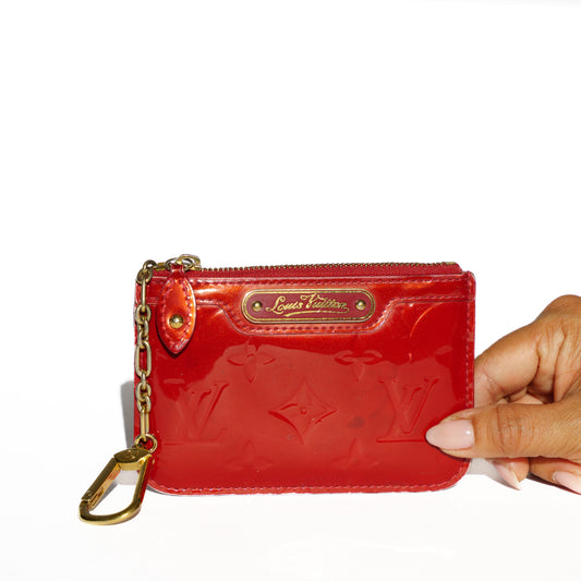 Louis Vuitton Red Vernis Key Pouch Cles
