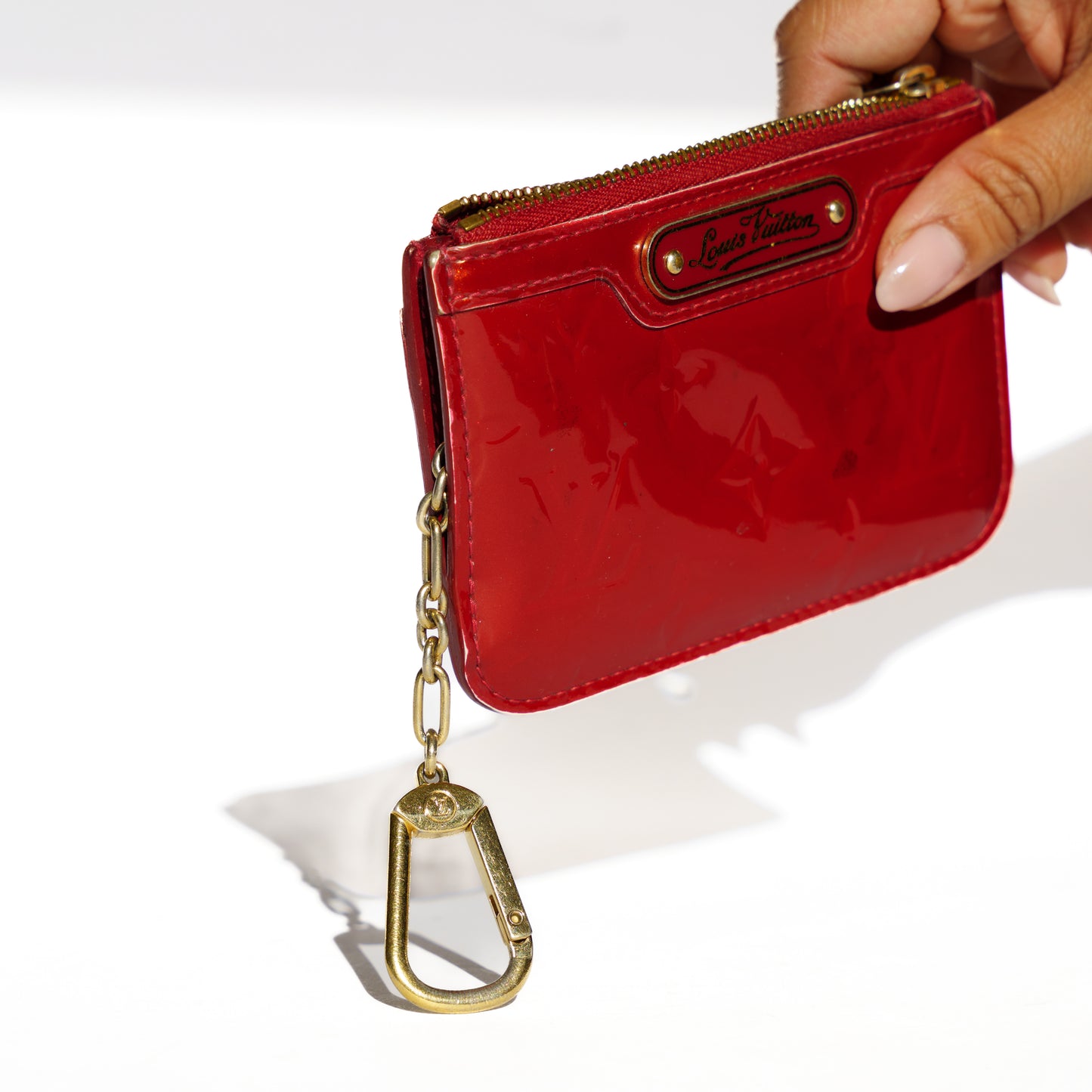 Louis Vuitton Red Vernis Key Pouch Cles