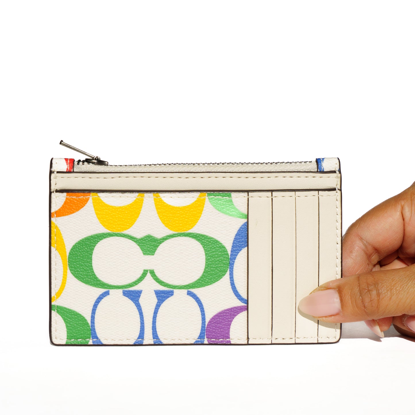 Coach Multicolor Zippered Coin Card Holder